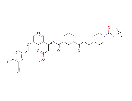 tert-butyl 4-{3-[(3R)-3-{[(1S)-1-{5-[(3-cyano-4-fluorobenzyl)oxy]pyridin-3-yl}-3-methoxy-3-oxopropyl]carbamoyl}piperidin-1-yl]-3-oxopropyl}piperidine-1-carboxylate