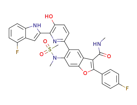 5-(6-(4-fluoro-1H-indol-2-yl)-5-hydroxypyridin-2-yl)-2-(4-fluorophenyl)-N-methyl-6-(N-methylmethylsulfonamido)benzofuran-3-carboxamide