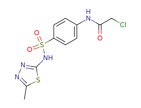 Molecular Structure of 24694-13-1 (2-chloro-N-[4-(5-methyl-[1,3,4]thiadiazol-2-ylsulfamoyl)-phenyl]-acetamide)