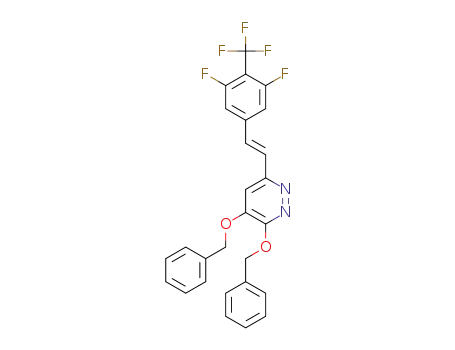 3,4-bis(benzyloxy)-6-[(E)-2-[3,5-difluoro-4-(trifluoromethyl)phenyl]ethenyl]pyridazine