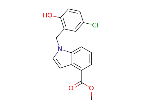 Molecular Structure of 1428130-30-6 (methyl 1-(5-chloro-2-hydroxybenzyl)-1H-indole-4-carboxylate)
