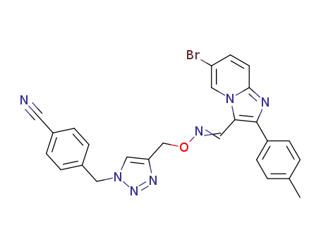 6-bromo-2-p-tolyl-imidazo[1,2-a]pyridine-3-carbaldehyde-O-[1-(4-cyanobenzyl)-1H-1,2,3-triazol-4-yl]methyl oxime