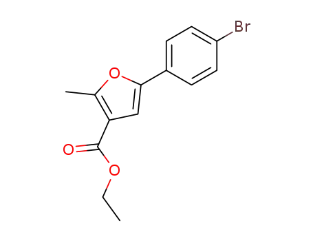 Molecular Structure of 111787-85-0 (3-Furancarboxylic acid, 5-(4-bromophenyl)-2-methyl-, ethyl ester)