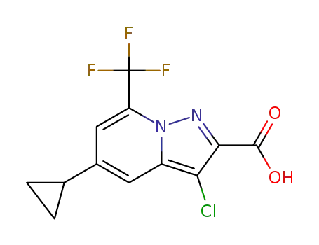 3-chloro-5-cyclopropyl-7-(trifluoromethyl)pyrazolo[1,5-a]pyridine-2-carboxylic acid