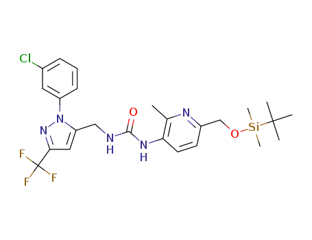 1-(6-((tert-butyldimethylsilyloxy)methyl)-2-methylpyridin-3-yl)-3-((1-(3-chlorophenyl)-3-(trifluoromethyl)-1H-pyrazol-5-yl)methyl)urea