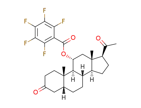 Molecular Structure of 1408057-11-3 (3,20-dioxo-5β-pregnan-11α-yl pentafluorobenzoate)