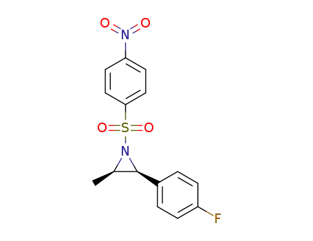 Molecular Structure of 1421014-38-1 ((2S,3R)-2-(4-fluorophenyl)-3-methyl-1-(4-nitrophenylsulfonyl)aziridine)