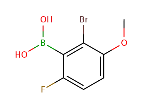 Molecular Structure of 957062-89-4 (2-Bromo-6-fluoro-3-methoxyphenylboronic acid)