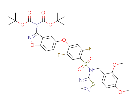 di-tert-butyl (5-{4-[(2,4-dimethoxybenzyl)(1,2,4-thiadiazol-5-yl)sulfamoyl]-2,5-difluorophenoxy}-1,2-benzoxazol-3-yl)imidodicarbonate