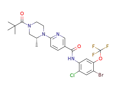 N-(4-bromo-2-chloro-5-trifluoromethoxy-phenyl)-6-[(R)-4-(2,2-dimethyl-propionyl)-2-methyl-piperazin-1-yl]-nicotinamide