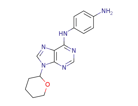 Molecular Structure of 1428155-03-6 (N<sub>1</sub>-(9-(tetrahydro-2H-pyran-2-yl)-9H-purin-6-yl)benzene-1,4-diamine)