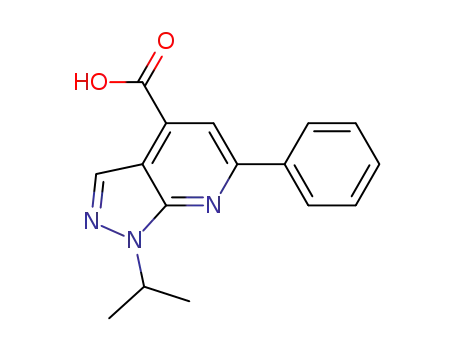 Molecular Structure of 851175-95-6 (1-ISOPROPYL-6-PHENYL-1H-PYRAZOLO[3,4-B]PYRIDINE-4-CARBOXYLIC ACID)