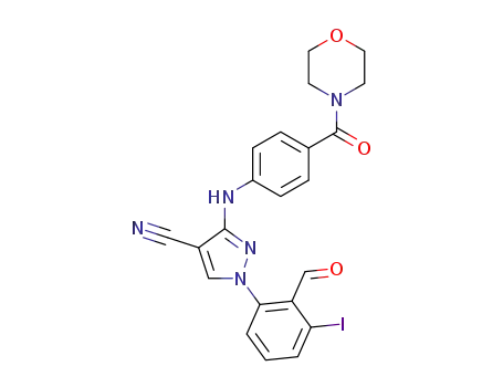 1-(2-formyl-3-iodo-phenyl)-3-[4-(morpholine-4-carbonyl)-phenylamino]-1H-pyrazole-4-carbonitrile