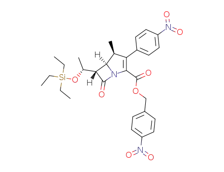 (4S,5R,6S)-4-methyl-3-(4-nitro-phenyl)-7-oxo-6-((1'R)-triethylsilanyloxy-ethyl)-1-aza-bicyclo[3.2.0]hept-2-ene-2-carboxylic acid 4-nitro-benzyl-ester