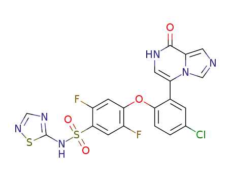 4-(4-chloro-2-(8-oxo-7,8-dihydroimidazo[1,5-a]pyrazin-5-yl)phenoxy)-2,5-difluoro-N-(1,2,4-thiadiazol-5-yl)benzenesulfonamide