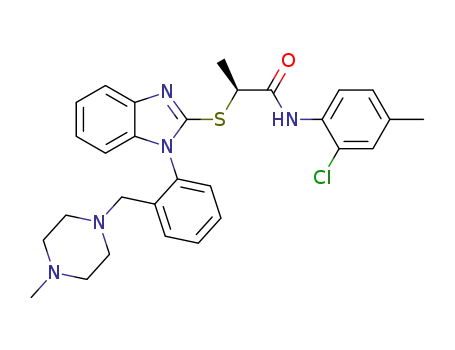 (S)-N-(2-chloro-4-methylphenyl)-2-((1-(2-((4-methylpiperazin-1-yl)methyl)phenyl)-1H-benzo[d]imidazol-2-yl)thio)propanamide