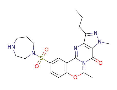 Molecular Structure of 1352238-20-0 (5-(5-(1,4-diazepane-1-ylsulfonyl)-2-ethoxyphenyl)-1-methyl-3-propyl-1H-pyrazolo[4,3-d]pyrimidin-7(6H)-one)
