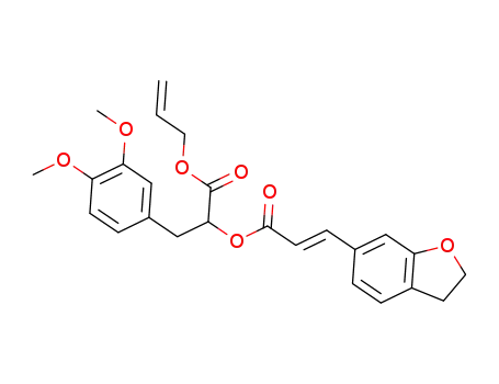 Molecular Structure of 1430417-21-2 ((E)-1-(allyloxy)-3-(3,4-dimethoxyphenyl)-1-oxopropan-2-yl 3-(2,3-dihydrobenzofuran-6-yl)acrylate)