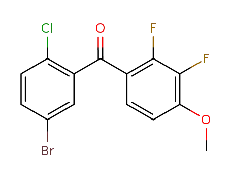 Molecular Structure of 1358579-75-5 ((5-bromo-2-chloro-phenyl)-(2,3-difluoro-4-methoxyphenyl)methanone)