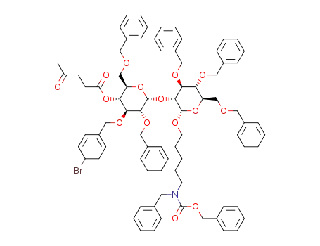 N-(benzyl)benzyloxycarbonyl-5-aminopentanyl 2,6-di-O-benzyl-3-O-(4-bromobenzyl)-4-O-levulinoyl-α-D-glucopyranosyl-(1→2)-3,4,6-tri-O-benzyl-α-D-glucopyranoside