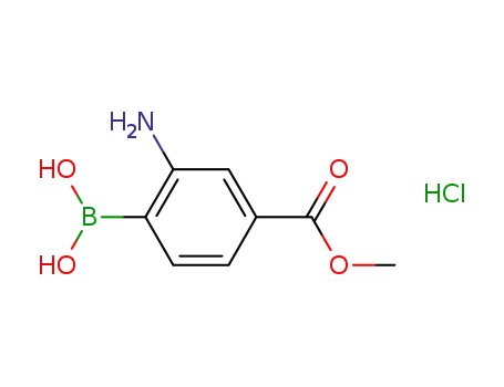 Molecular Structure of 380430-55-7 ((2-Amino-4-methoxycarbonylphenyl)boronic acid hydrochloride)