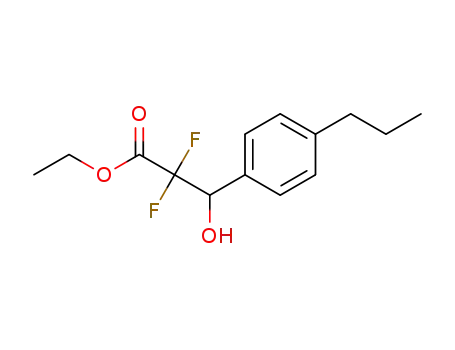 Molecular Structure of 1359989-83-5 (ethyl 2,2-difluoro-3-hydroxy-3-(4-propylphenyl)propanoate)