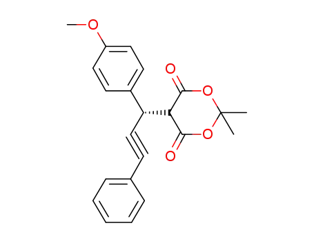 Molecular Structure of 870766-79-3 (1,3-Dioxane-4,6-dione,
5-[(1S)-1-(4-methoxyphenyl)-3-phenyl-2-propynyl]-2,2-dimethyl-)
