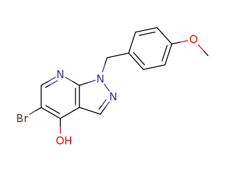 Molecular Structure of 370866-01-6 (1H-Pyrazolo[3,4-b]pyridin-4-ol, 5-bromo-1-[(4-methoxyphenyl)methyl]-)