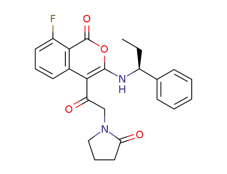 1-{2-[8-Fluoro-1-oxo-3-((S)-1-phenyl-propylamino)-1H-isochromen-4-yl]-2-oxo-ethyl}-pyrrolidin-2-one