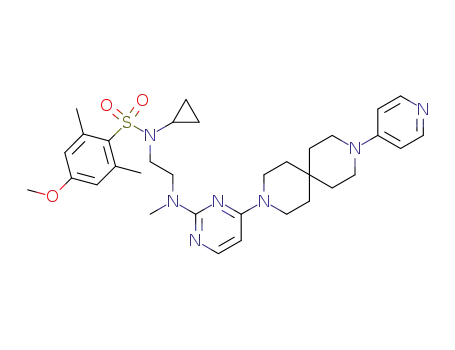 N-cyclopropyl-4-methoxy-2,6-dimethyl-N-[2-[methyl-[4-(9-pyridin-4-yl-3,9-diazaspiro[5.5]undecan-3-yl)-pyrimidin-2-yl]-amino]-ethyl]-benzenesulfonic acid amide