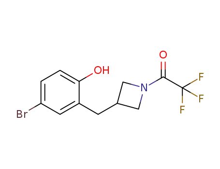 Molecular Structure of 1227622-88-9 (1-[3-(5-bromo-2-hydroxy-benzyl)-azetidin-1-yl]-2,2,2-trifluoro-ethanone)