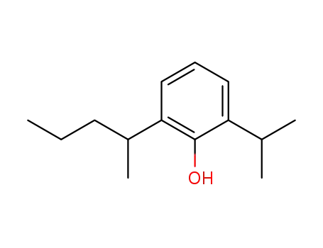 Molecular Structure of 74926-98-0 (2-(1-methylbutyl)-6-(1-methylethyl)phenol)