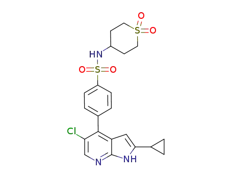 4-(5-chloro-2-cyclopropyl-1H-pyrrolo[2,3-b]pyridin-4-yl)-N-(1,1-dioxotetrahydro-2H-thiopyran-4-yl)benzenesulfonamide