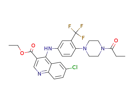 ethyl 6-chloro-4-(4-(4-propionylpiperazin-1-yl)-3-(trifluoromethyl)phenylamino)quinoline-3-carboxylate