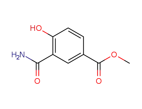 Molecular Structure of 63874-38-4 (Benzoic acid, 3-(aminocarbonyl)-4-hydroxy-, methyl ester)