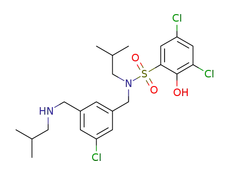 Molecular Structure of 1201663-49-1 (3,5-dichloro-N-(3-chloro-5-((isobutylamino)methyl)benzyl)-2-hydroxy-N-isobutylbenzenesulfonamide)