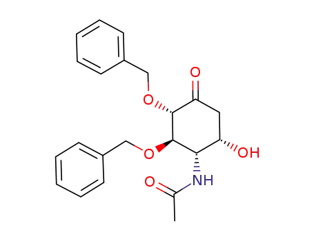 Molecular Structure of 1091630-19-1 (N-[(1S,2R,3S,6S)-2,3-dibenzyloxy-6-hydroxy-4-oxocyclohexyl]acetamide)