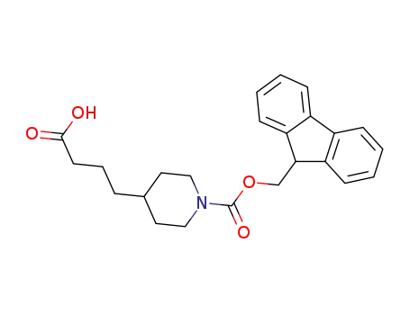 Molecular Structure of 885274-47-5 (4-(1-FMOC-PIPERIDIN-4-YL)-BUTYRIC ACID)