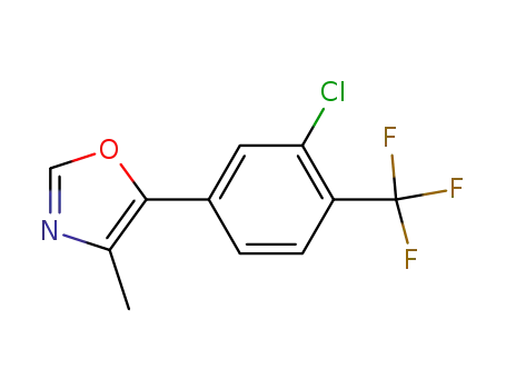 Molecular Structure of 1146695-92-2 (5-(3-chloro-4-(trifluoromethyl)phenyl)-4-methyloxazole)