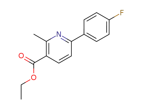Molecular Structure of 31676-67-2 (ETHYL 6-(4-FLUOROPHENYL)-2-METHYLPYRIDINE-3-CARBOXYLATE)