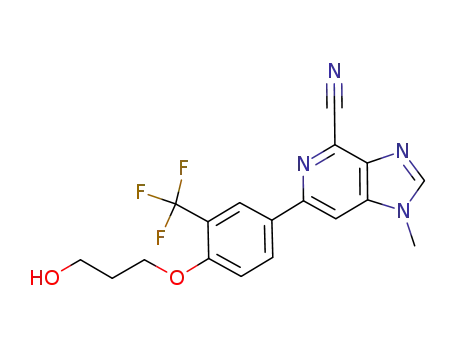 Molecular Structure of 1104380-96-2 (6-[4-(3-hydroxypropoxy)-3-(trifluoromethyl)-phenyl]-1-methyl-1H-imidazo[4,5-c]pyridine-4-carbonitrile)