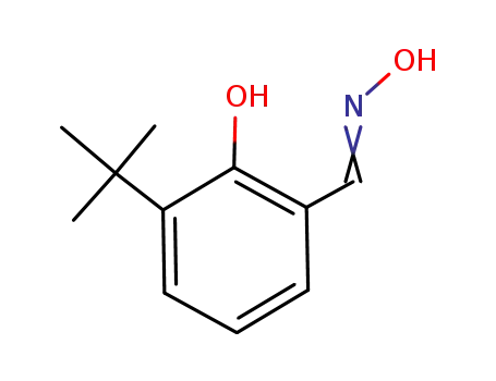 Molecular Structure of 372156-92-8 (Benzaldehyde, 3-(1,1-dimethylethyl)-2-hydroxy-, oxime)