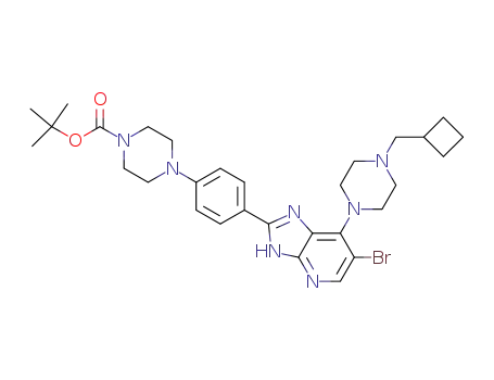 tert-butyl 4-(4-(6-bromo-7-(4-(cyclobutylmethyl)piperazin-1-yl)-3H-imidazo[4,5-b]pyridin-2-yl)phenyl)piperazine-1-carboxylate