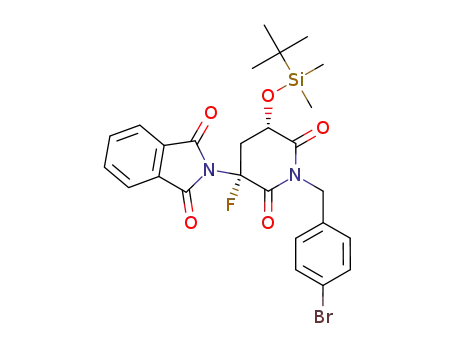 Molecular Structure of 1164294-64-7 (2-[(3'R,5'S)-1'-(4-bromobenzyl)-3'-fluoro-5'-(isopropyldimethylsilanyloxy)-2',6'-dioxopiperidin-3'-yl]isoindole-1,3-dione)