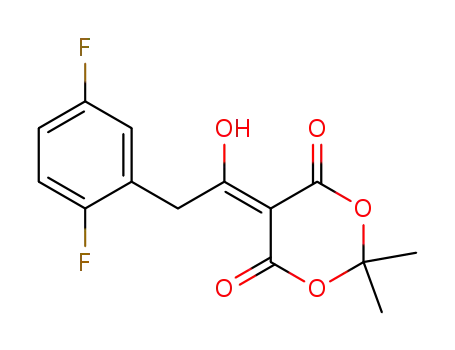 Molecular Structure of 764667-66-5 (1,3-Dioxane-4,6-dione,
5-[2-(2,5-difluorophenyl)-1-hydroxyethylidene]-2,2-dimethyl-)