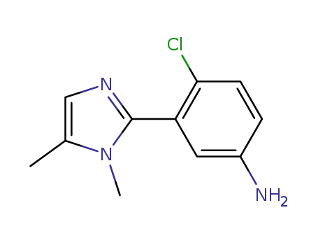 Molecular Structure of 1128191-82-1 (4-chloro-3-(1,5-dimethylimidazol-2-yl)aniline)