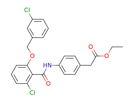 ethyl (4-{[(2-chloro-6-{[(3-chloro-phenyl)methyl]oxy}phenyl)carbonyl]amino}phenyl)acetate