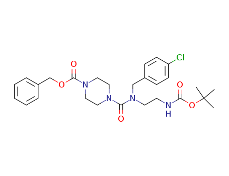 benzyl 4-((2-(tert-butoxycarbonylamino)ethyl)(4-chlorobenzyl)carbamoyl)piperazine-1-carboxylate