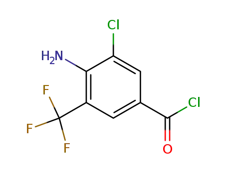 Molecular Structure of 63498-15-7 (4-Amino-3-chloro-5-(trifluoromethyl)benzoyl chloride)