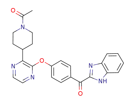Molecular Structure of 1227067-61-9 (1-(4-(3-(4-(1H-benzo[d]imidazole-2-carbonyl)phenoxy)pyrazin-2-yl)piperidin-1-yl)ethanone)